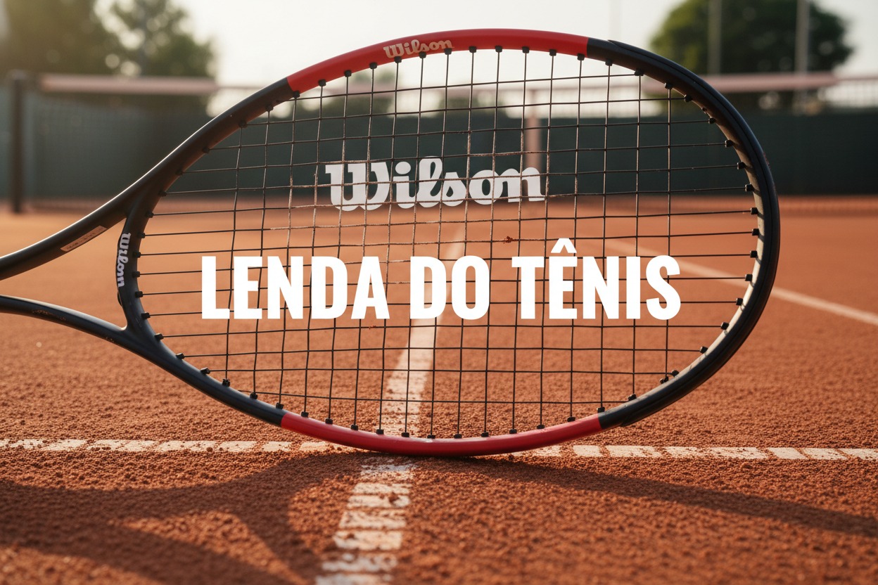 Roger Federer, a lenda do tênis. raquete Wilson no chão de saibro.